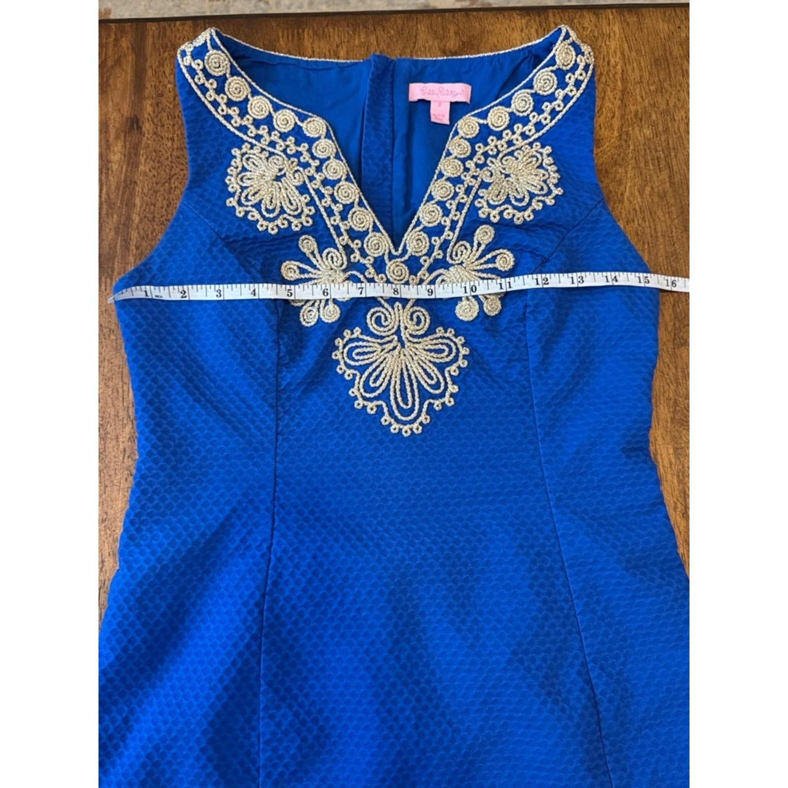 Lilly Pulitzer Royal Blue Sleeveless Embroidered Mini Dress