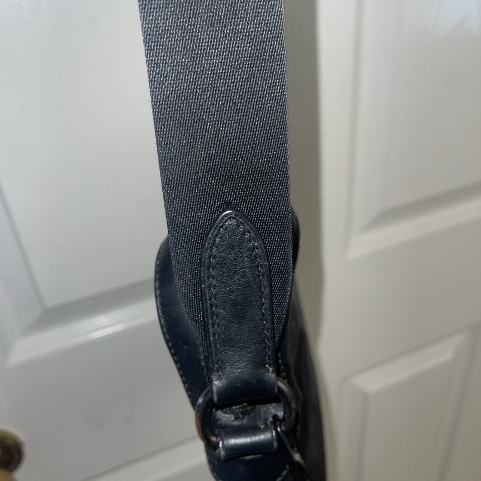 🌺Coach 4009 Men’s Houston Flight Bag Signature Embossed Black Leather Crossbody