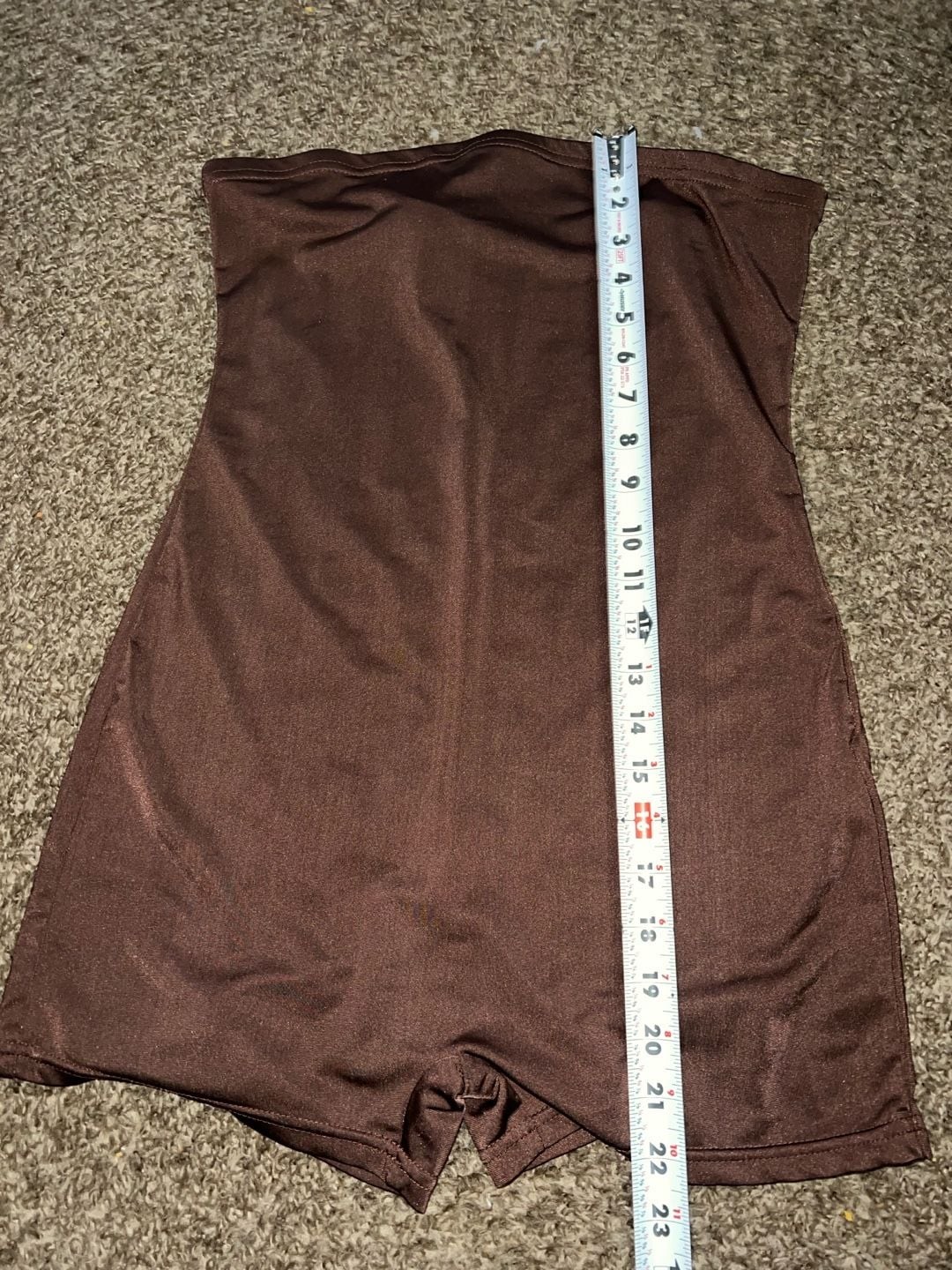 SHEIN Brown Backless Tube Unitard Romper Strapless Jumpsuit