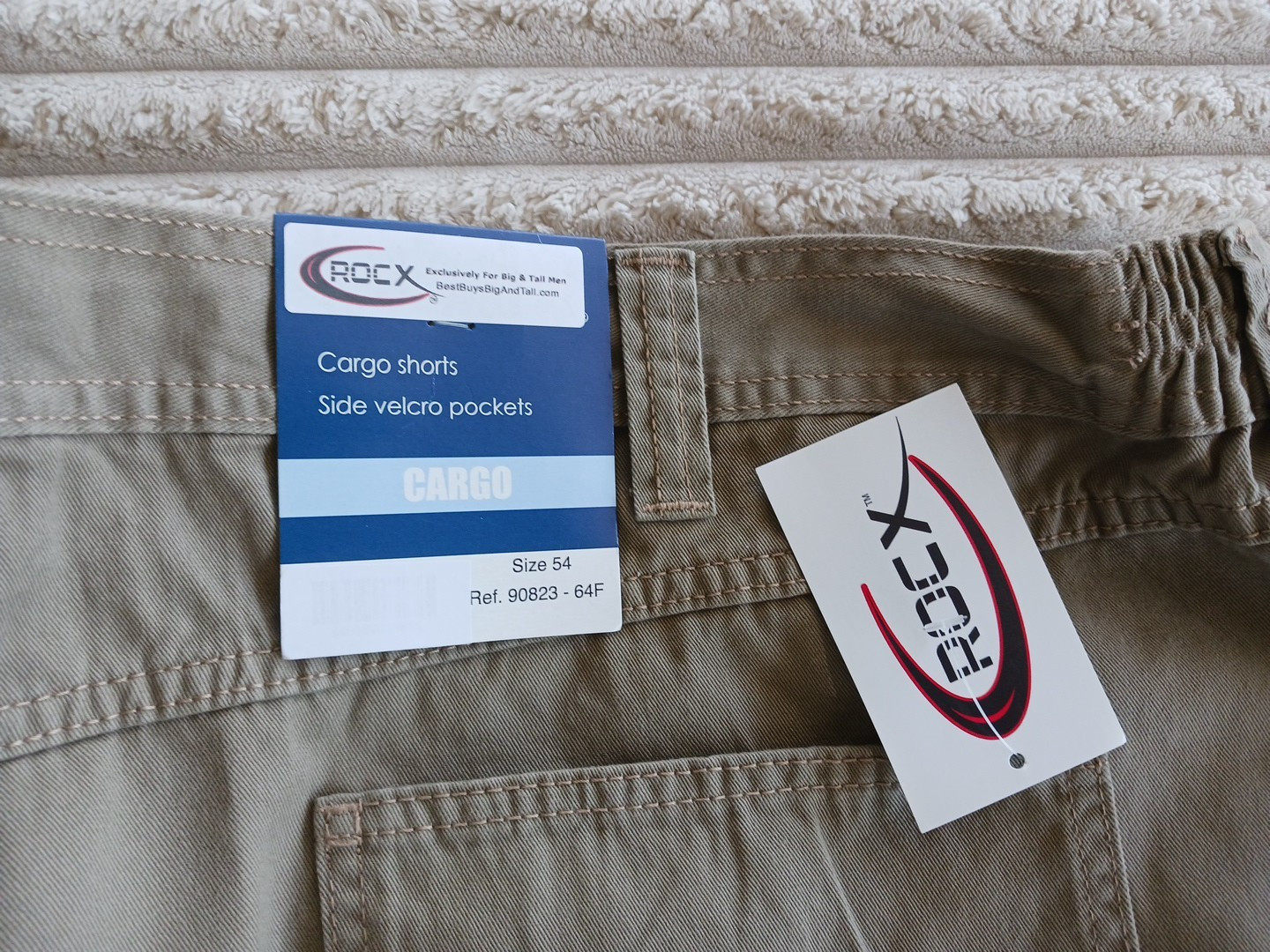 Big & Tall Size 54 Men’s ROCXL Cargo Shorts Expandable Waist