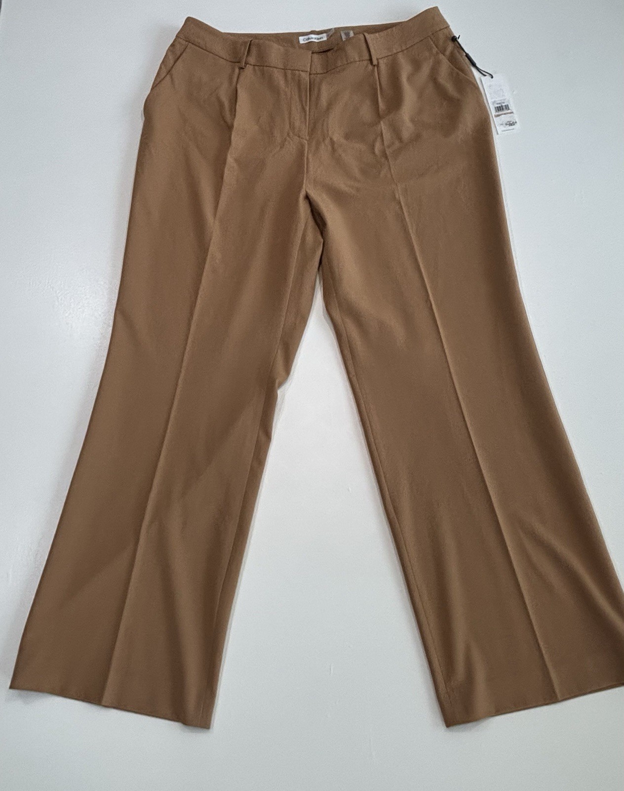 Calvin Klein Woman’s 14W Pants Brown NWT Pockets Belt Loops