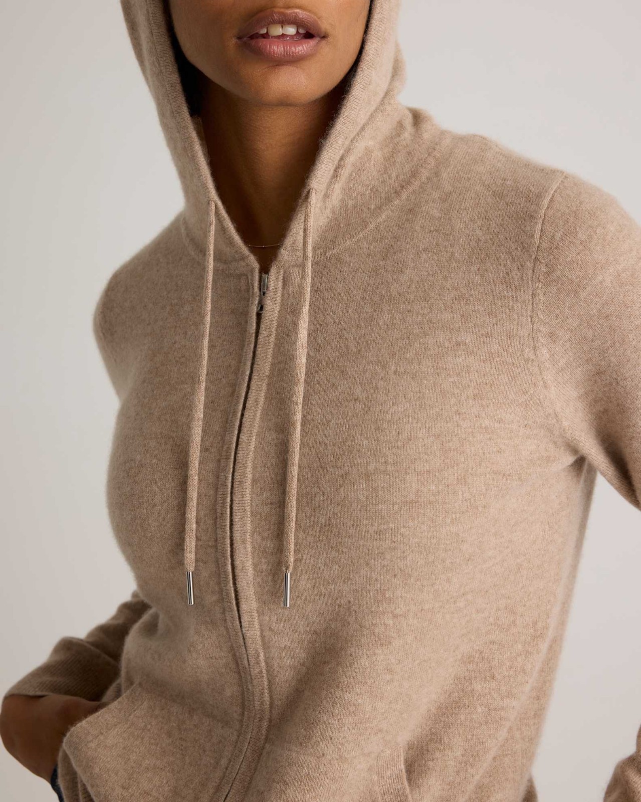 NWT Quince Mongolian Cashmere Full-Zip Hoodie Sweater
