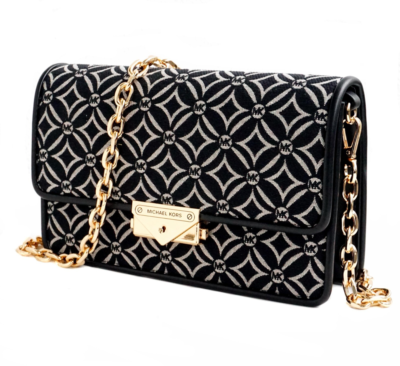 Michael Kors Women’s Bag Crossbody Cece MD Flap Strctrd. Xbody Black New