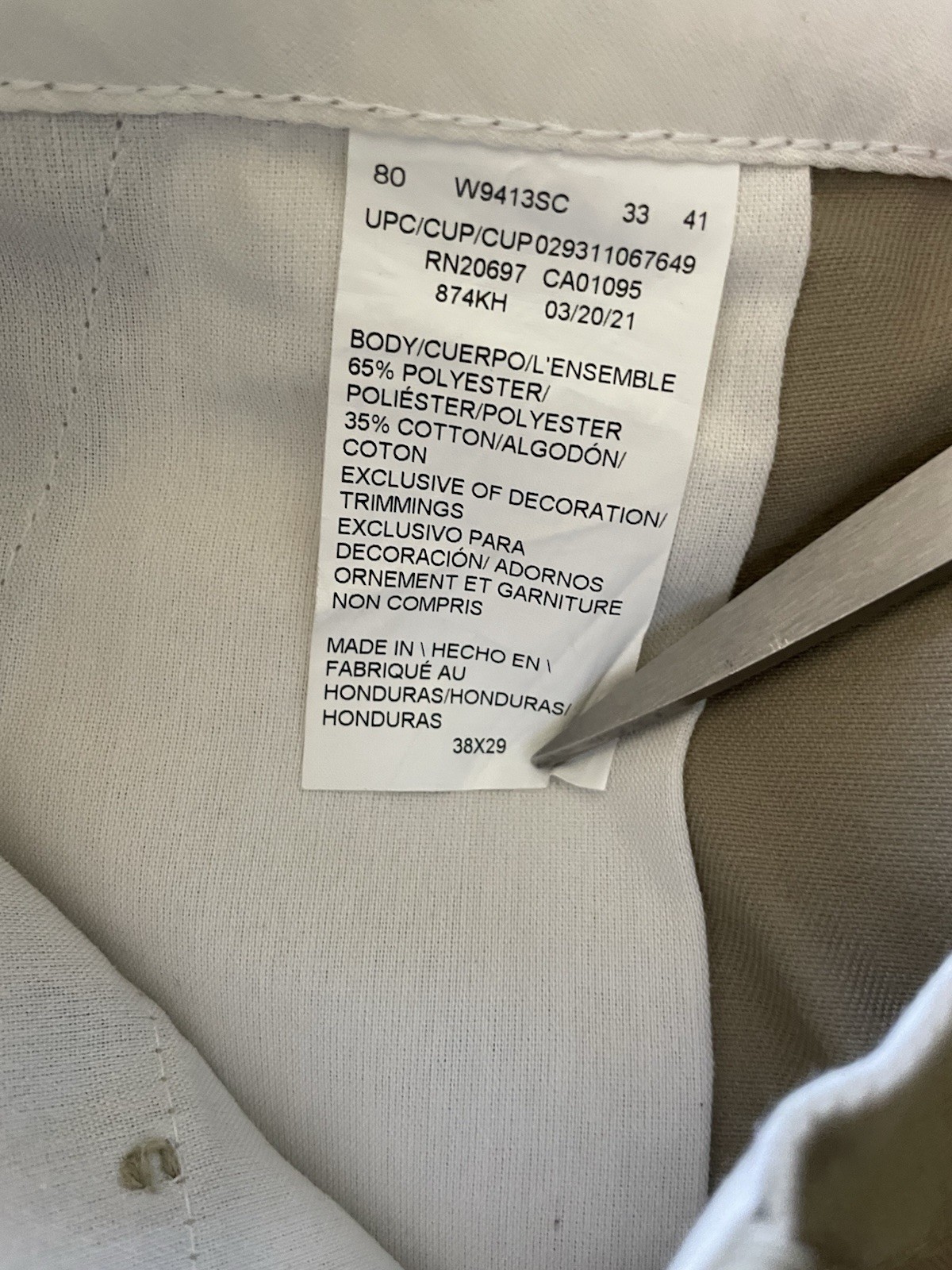 Dickies Men’s 874 Pants Classic Original Fit Work School Uniform 38×29 Khaki