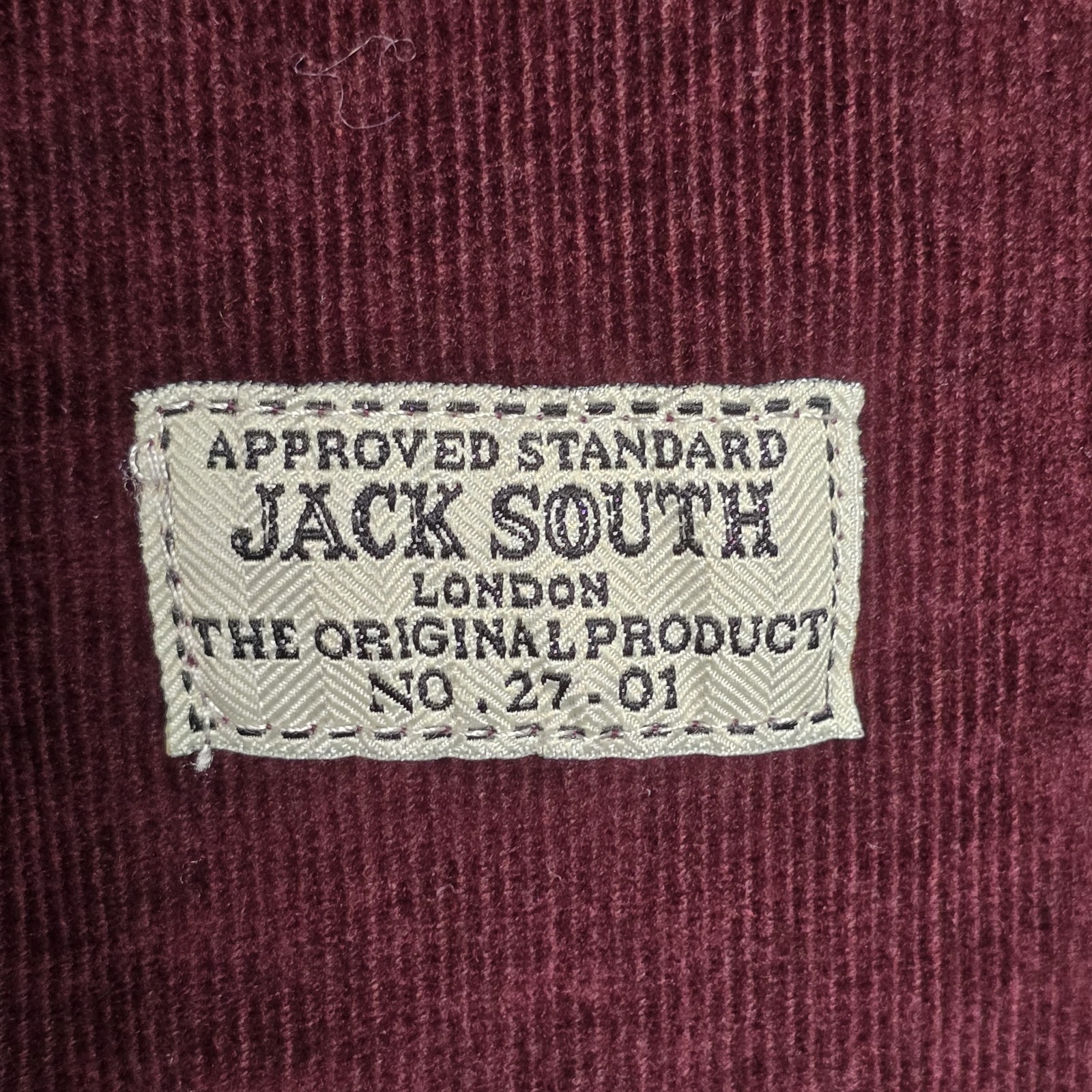 Jack South Shirt Mens Medium Burgundy Corduroy Western Snap Button Long Sleeve
