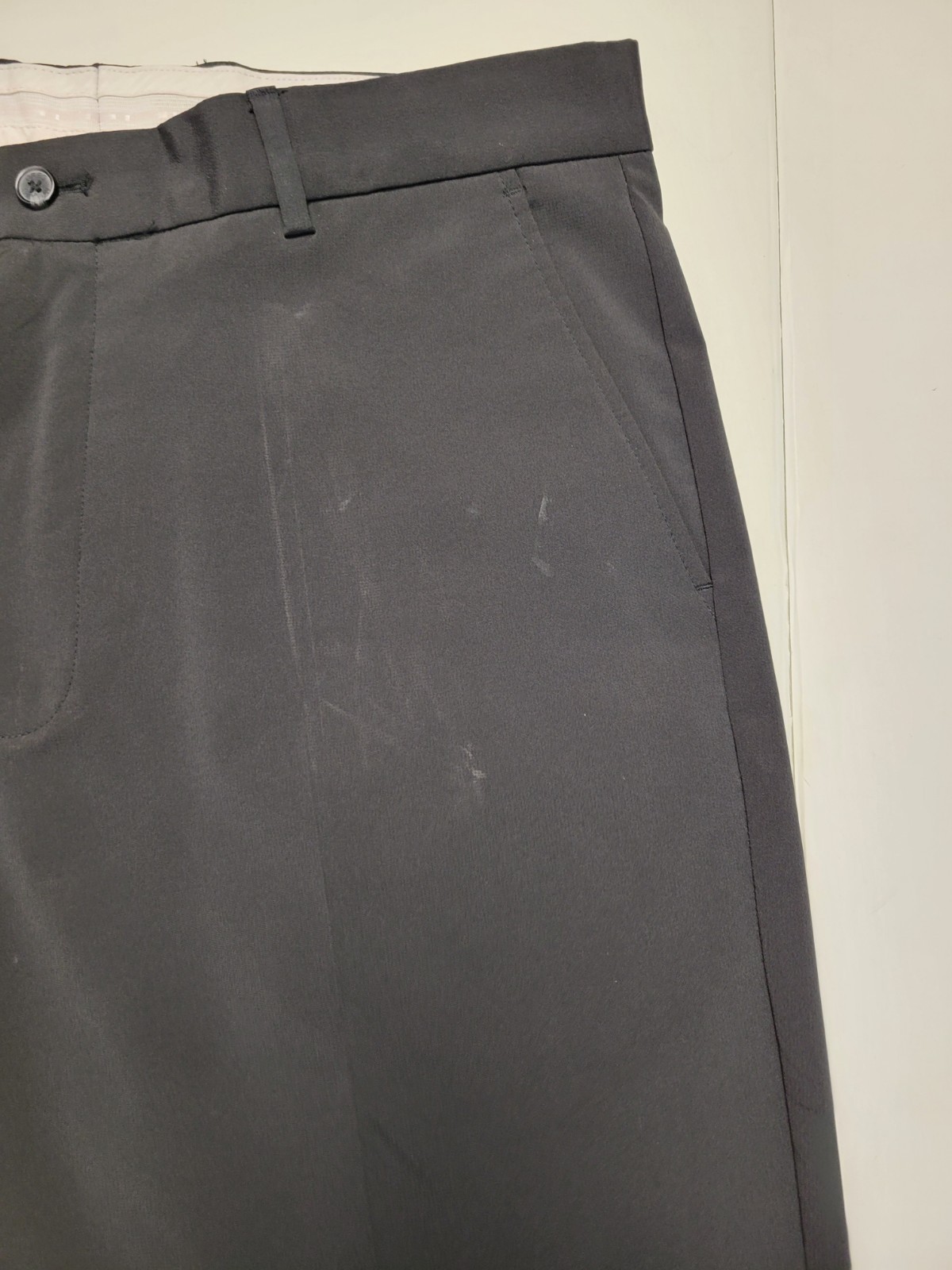 GREG NORMAN Stretch Poly Spandex Blend Golf Pants Men’s 34×29 Black Flat Front