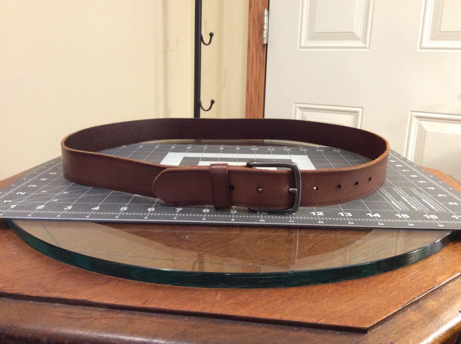 Wrangler Worn Brown Genuine Leather Belt – Men’s Size 46 / 48