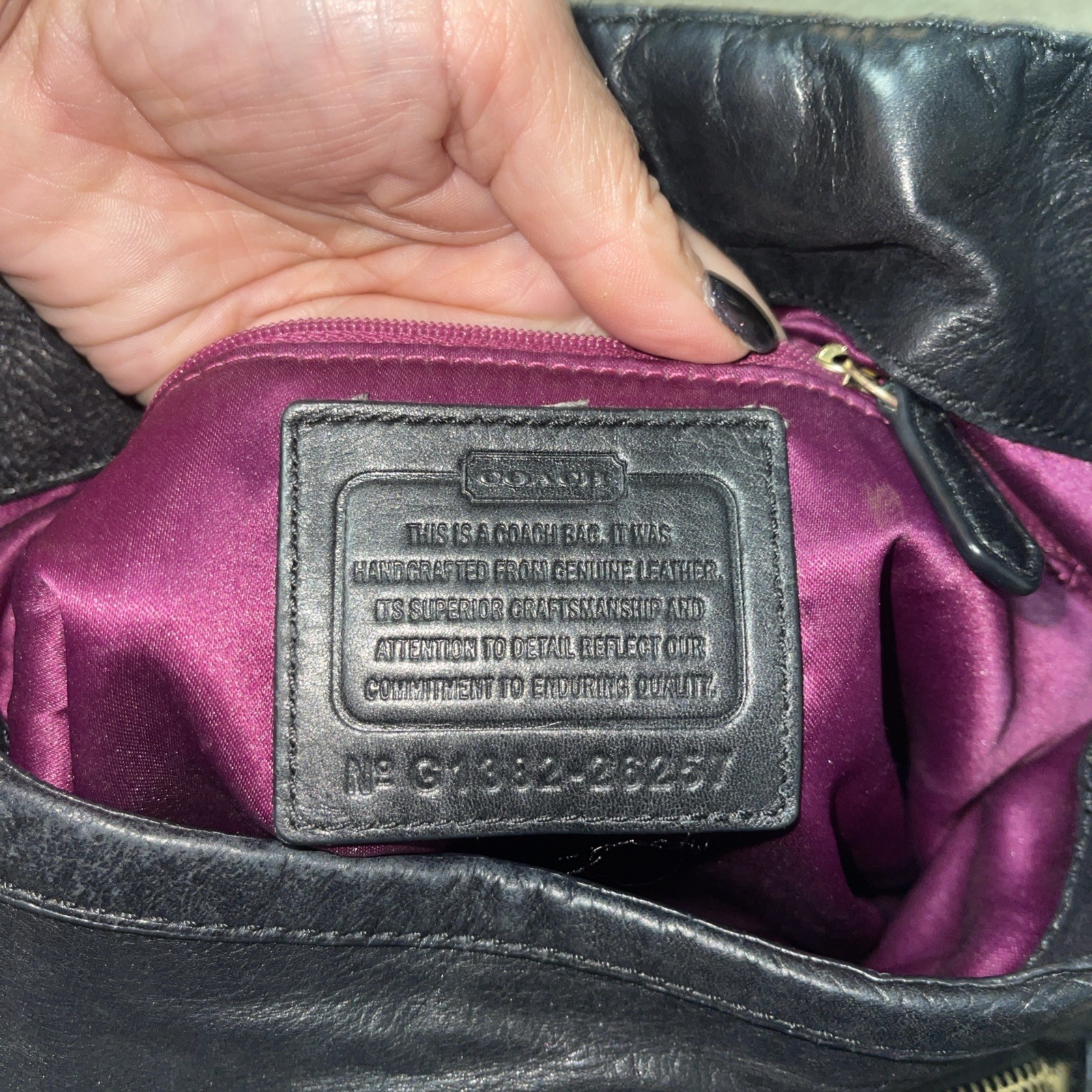 Coach Madison Phoebe Gathered Twist Leather Shoulder Bag Black w/dust bag