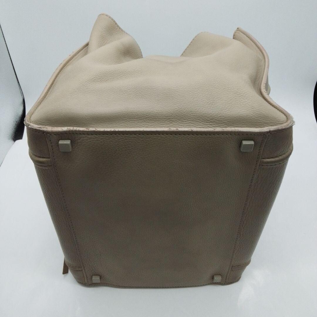 CELINE Luggage Phantom Tote Bag Greige Leather Zip Auth