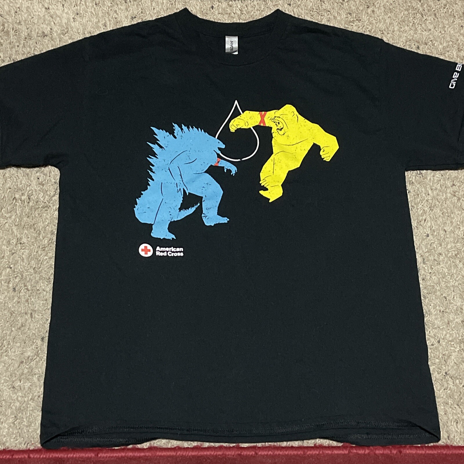 American Red Cross GODZILLA x KING KONG Movie The New Empire Black T-Shirt Large