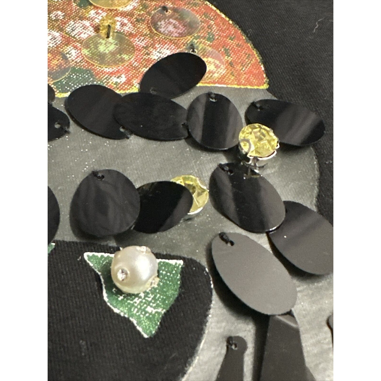 Zero Degrees Celsius Womens Black Toucan Birds Embellished Shirt size Medium