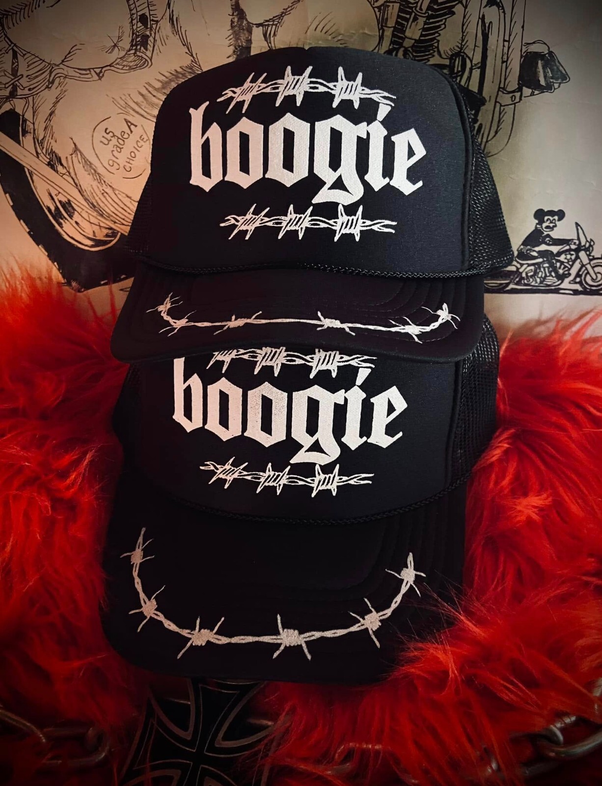 BOOGIE VAN party trucker hat econoline shorty chrome grill vintage playboy patch