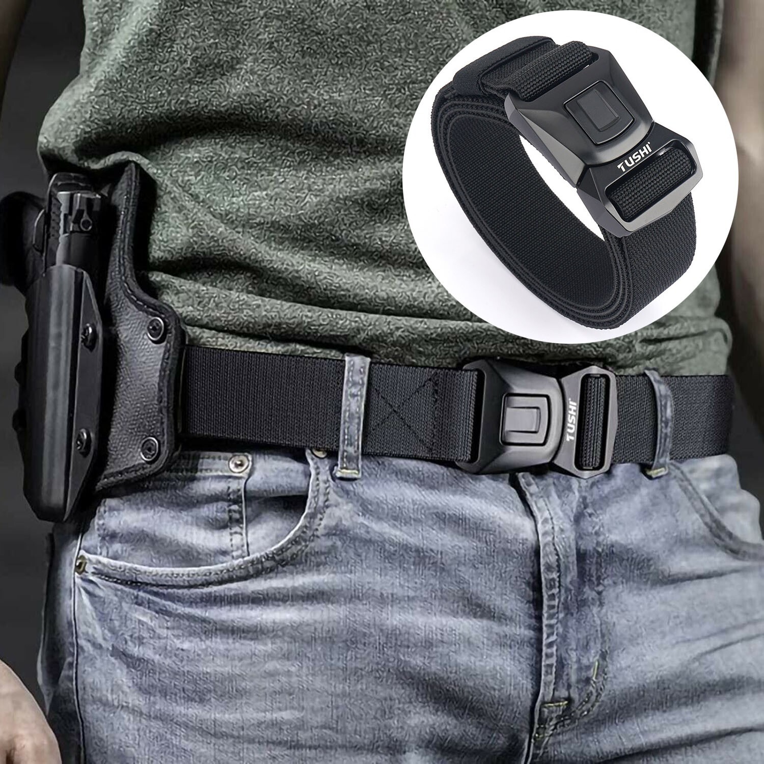 Lightweight Rigid Nylon Belt: Instant-Release Alloy Buckle, Breathable Comfort