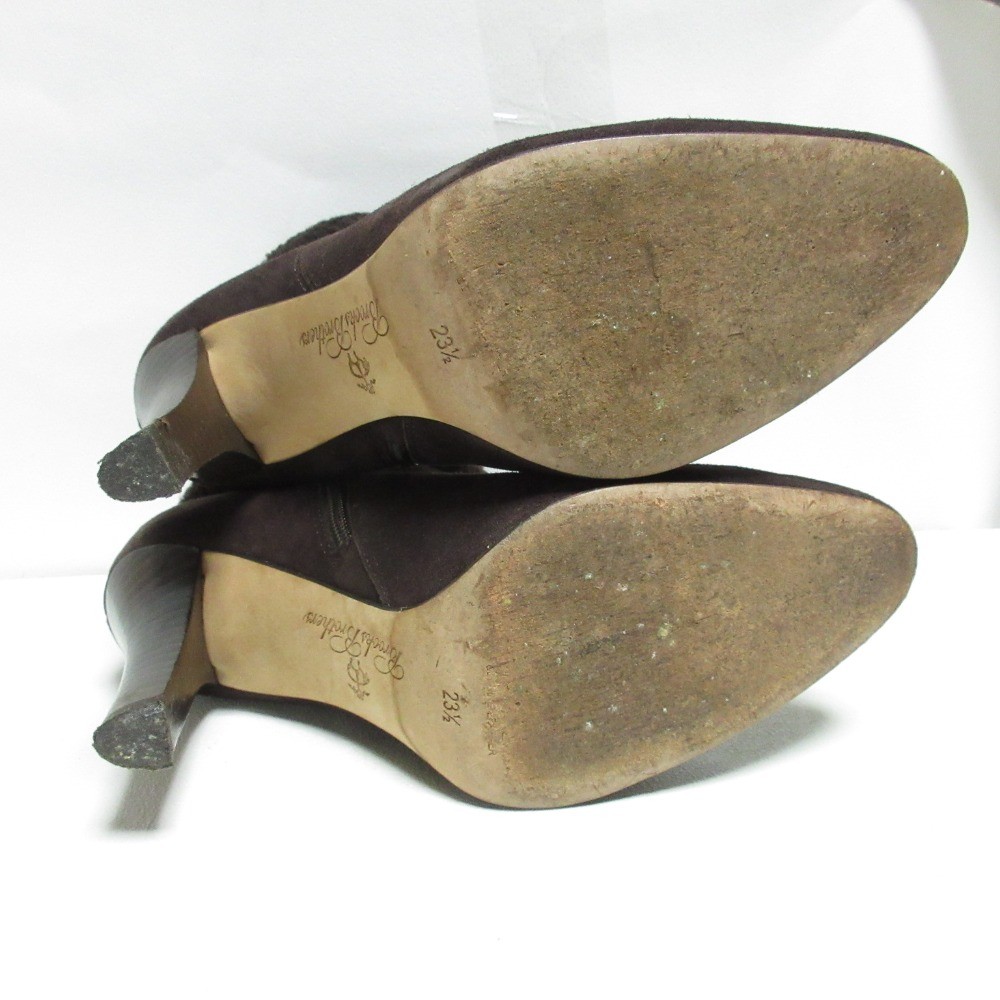 BROOKS BROTHERS Boa Chunky Heel Short Boots 9.3″” Brown Women USED