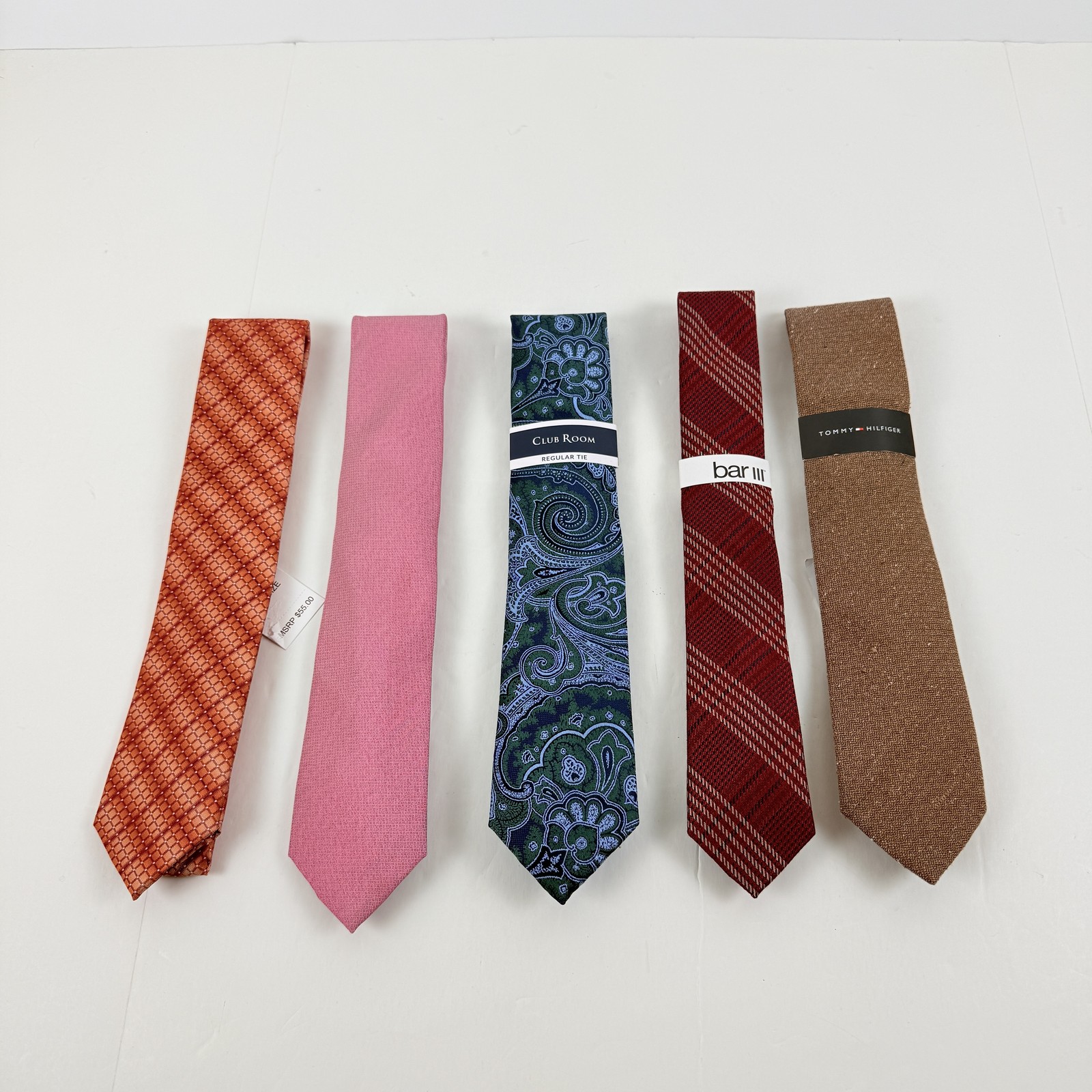 Tommy, Calvin Klein, PE, MK Lot of 5 Premium Silk Polyester Ties Assorted-OS