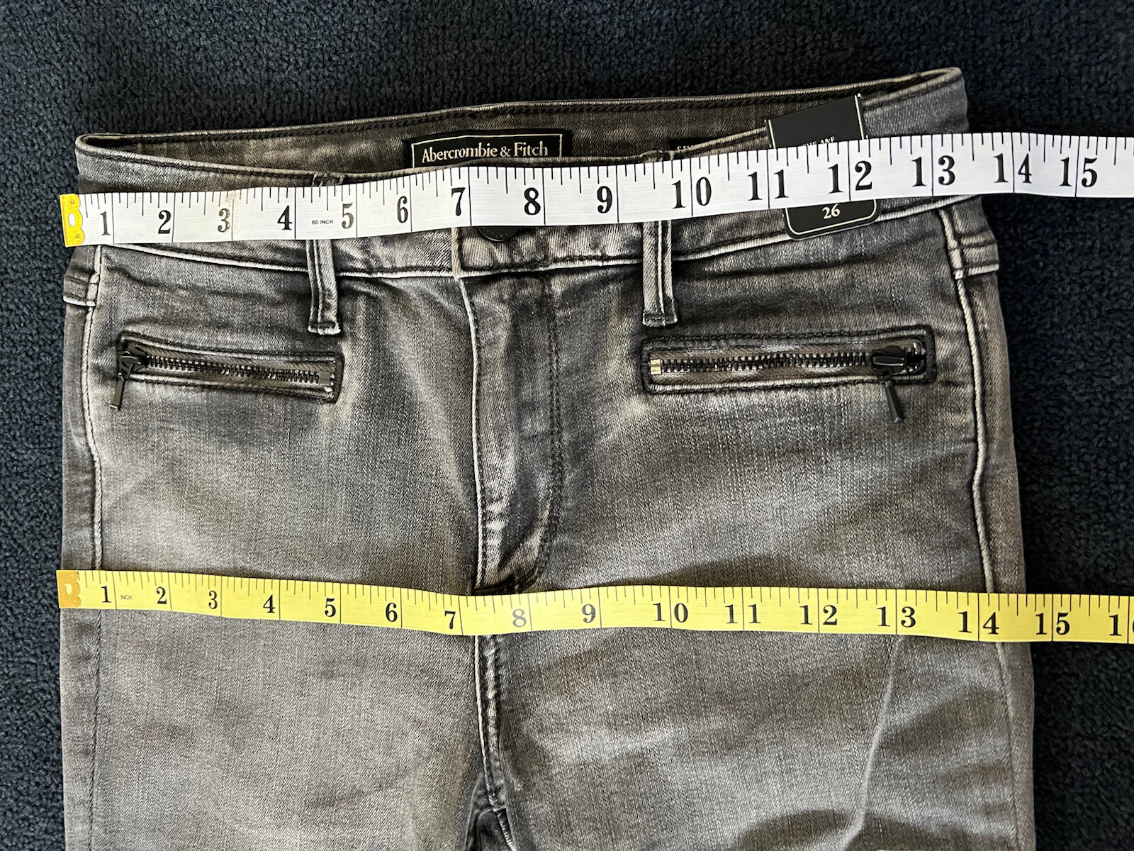 Abercrombie & Fitch Super Skinny Ankle Jeans Grey Denim 26 New Gray Vintage NWT