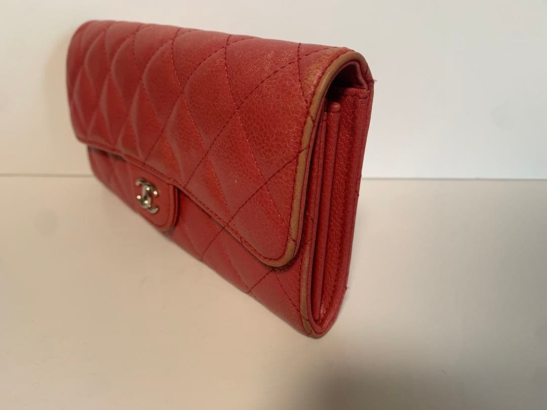 Chanel Pink Matelass Caviar Skin CHANEL Long Wallet