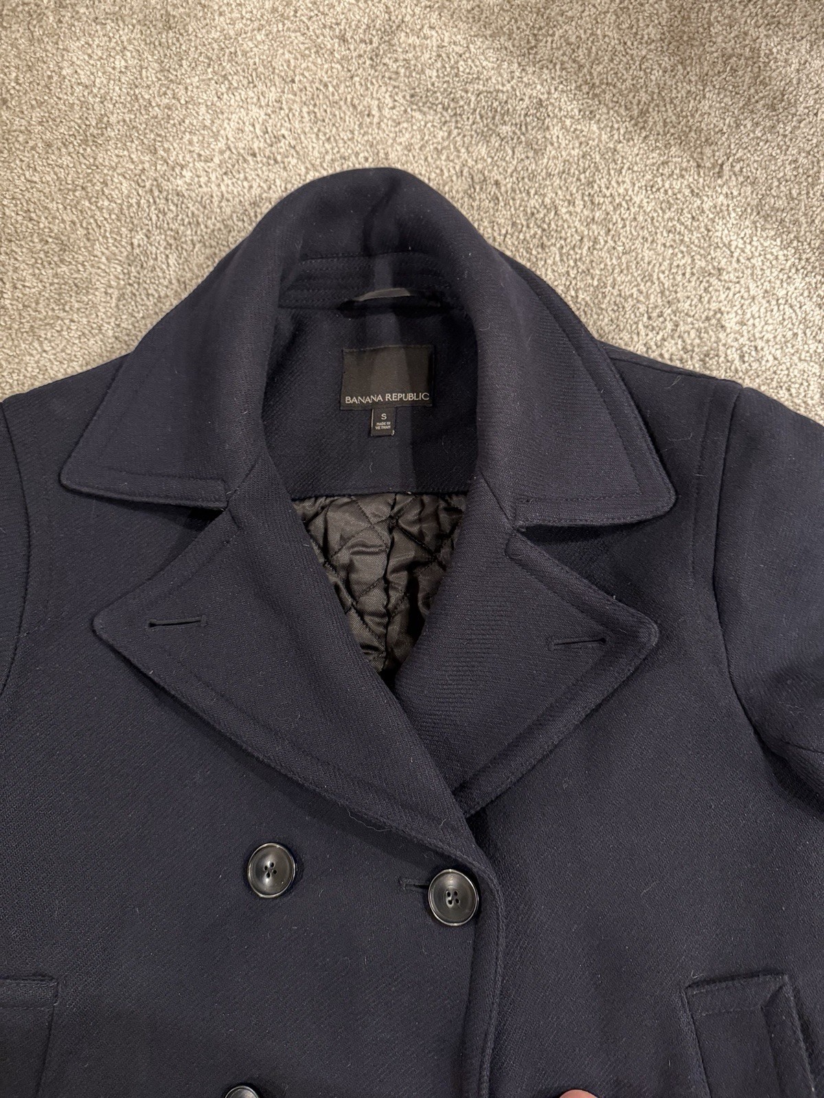 Banana Republic Mens Navy Peacoat Mario Bellucci Small