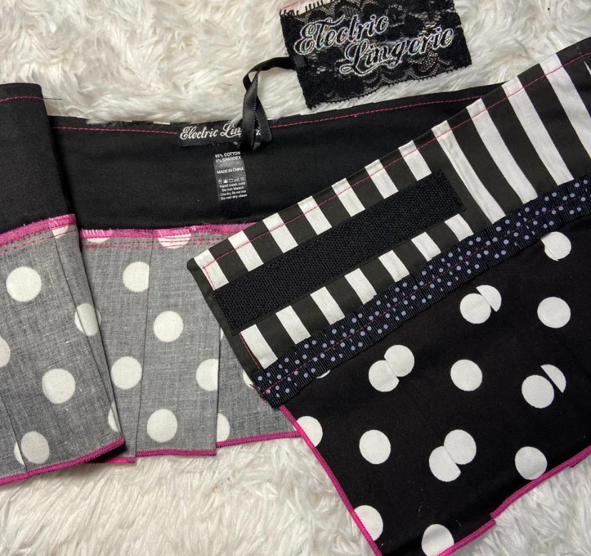 Polka Dot Micro Mini Skirt- Pink/Black