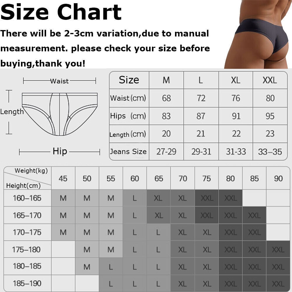 Men Sexy Low Waist Half Hip Wrap Bikini Briefs Underwear Pouch Panties Shorts US