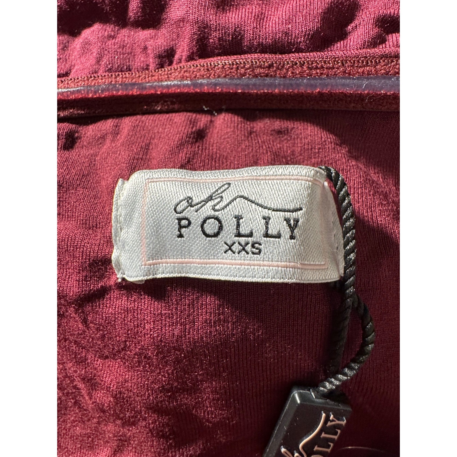 Oh Polly Wine Red Off Shoulder Long Sleeve Bubble Hem Mini Dress XXS Burgundy