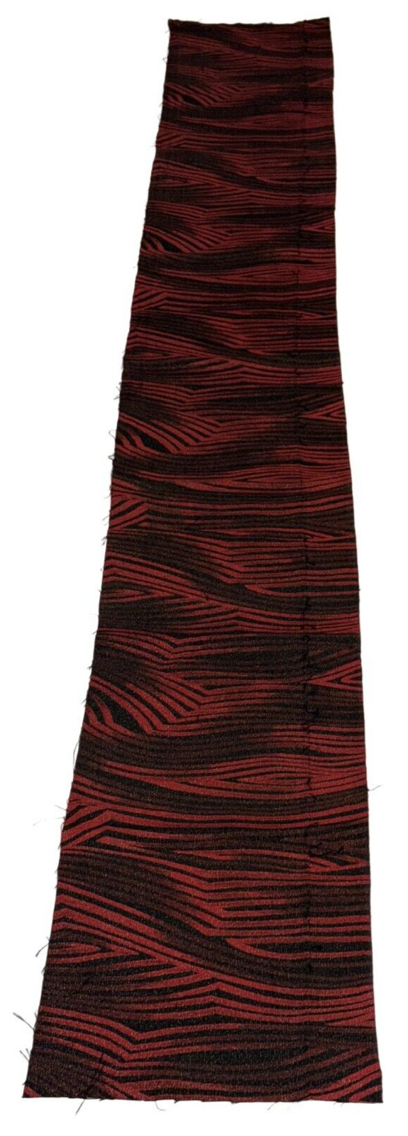 Japanese Vintage Kimono Fabric cloth Boro silk Red Black Tradition Dirt 57×7.4in