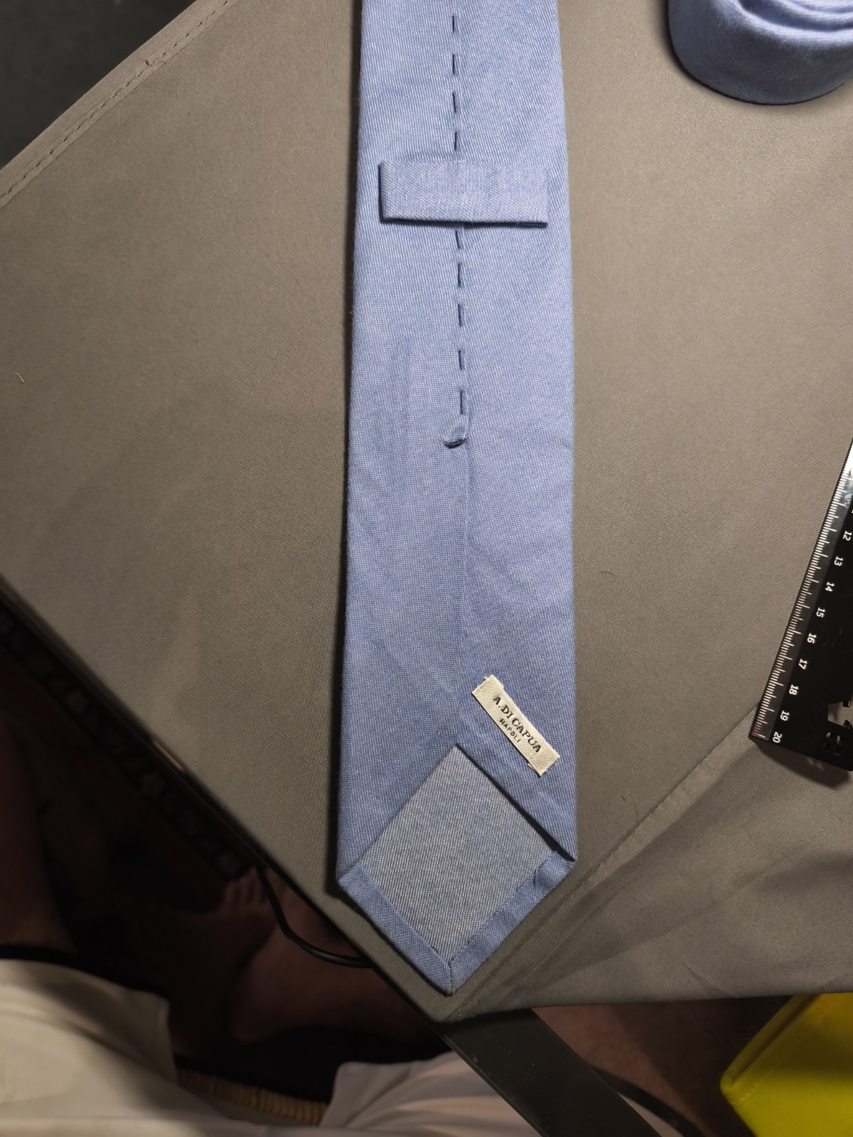 A. Di Capua Napoli – Cotton Tailored Tie Solid Color Blue Jeans