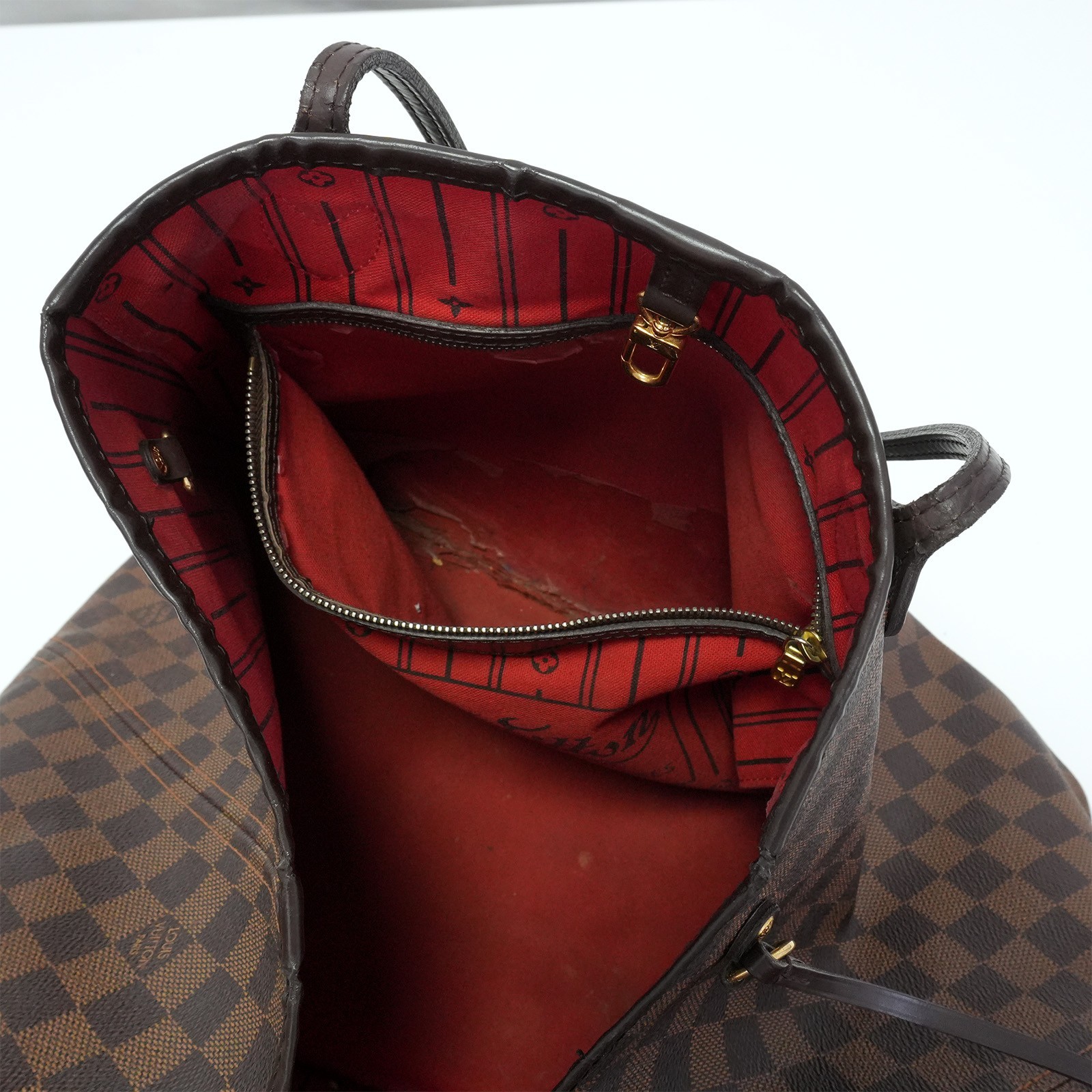 LOUIS VUITTON LV Damier Ebene Neverfull GM N51106 Tote Bag TJ0162 Auth #56818A