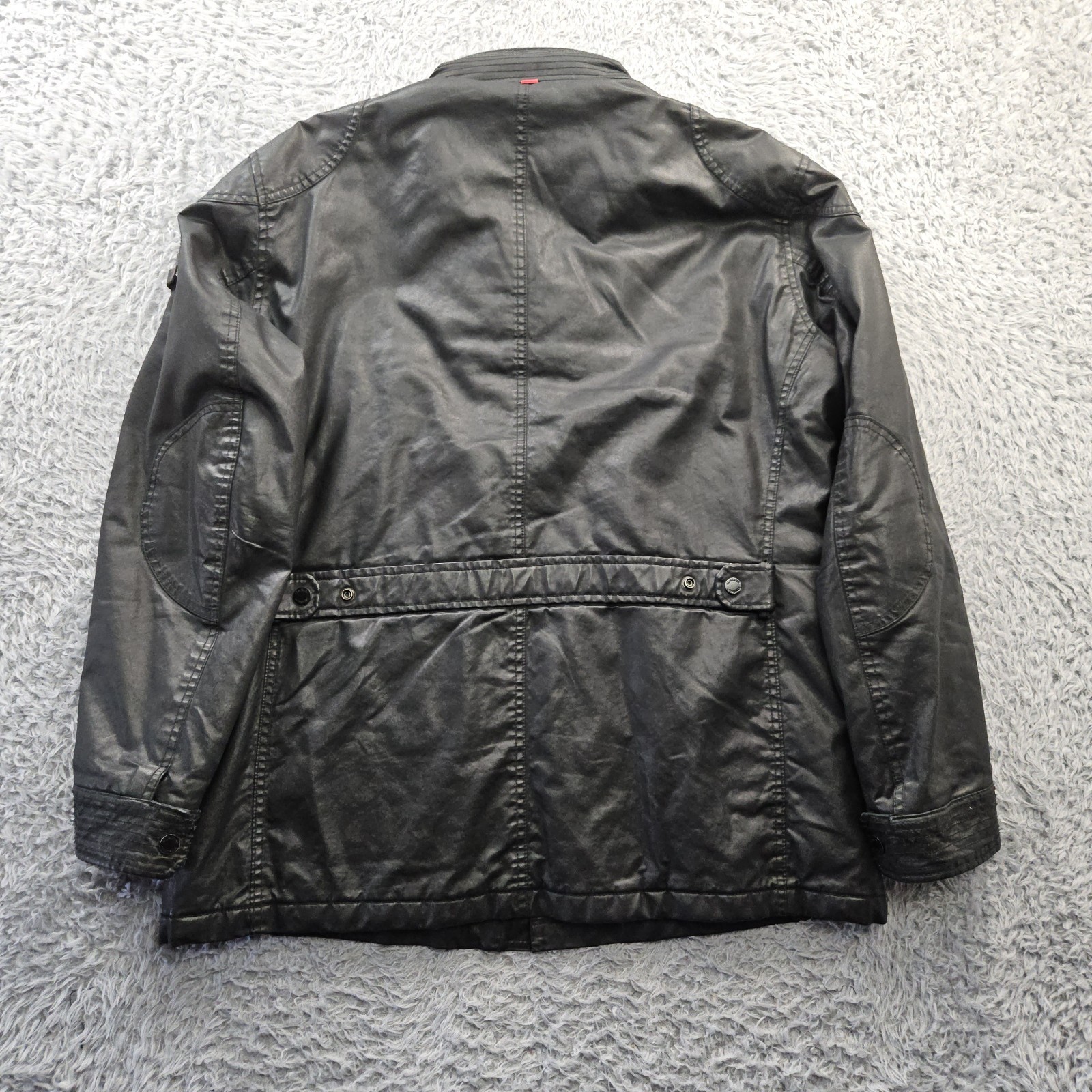 Strellson Metallic Black Jacket Buster W Waxed Moto Utility 54 (US 44) Swiss