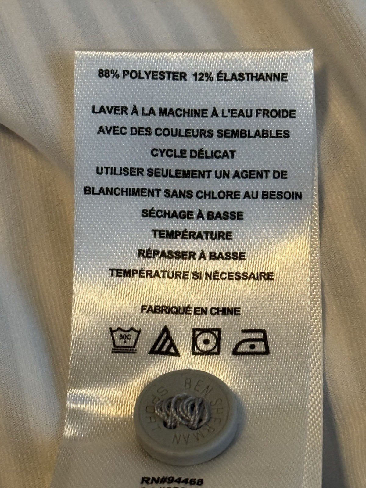 NWT-Ben Sherman Sport GolfShirt Men XL Stripe White/Blanc ShortSleeve Stretch-HH