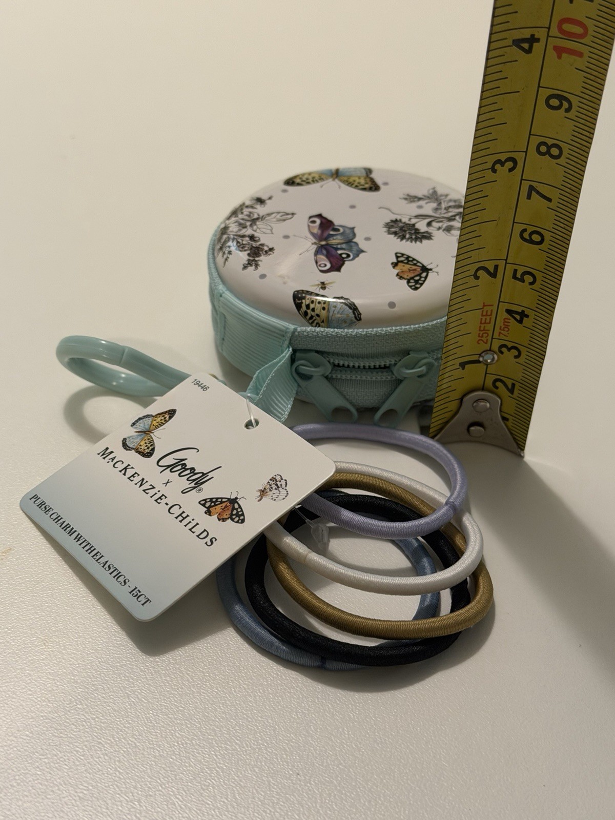 Goody x MacKenzie-Childs Butterfly Toile Purse Charm & 15 Ouchless Hair Elastic
