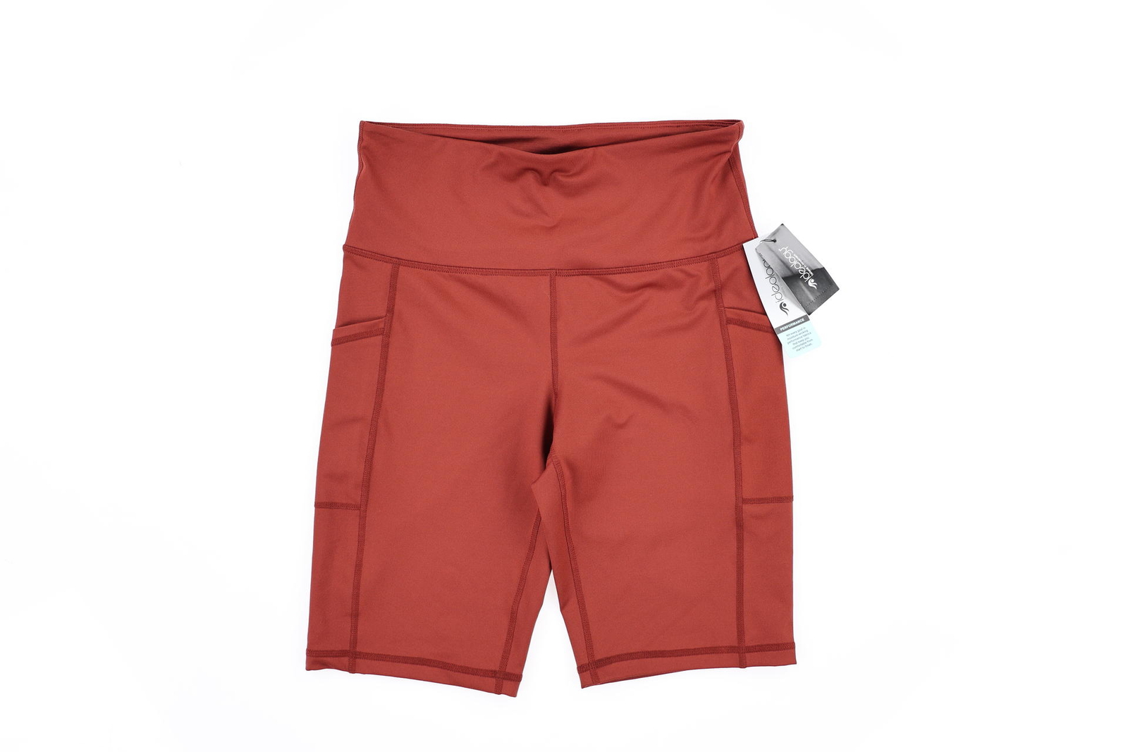Ideology 275940 High-Rise Pocket Bike Shorts, Fruity Red Pear, XXL