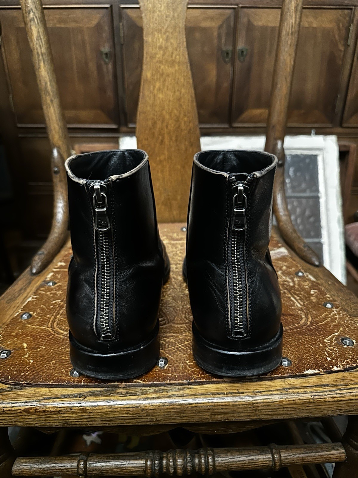 John Varvatos NYC Back Zip Black Leather Chelsea Boot Men’s 9.5 M