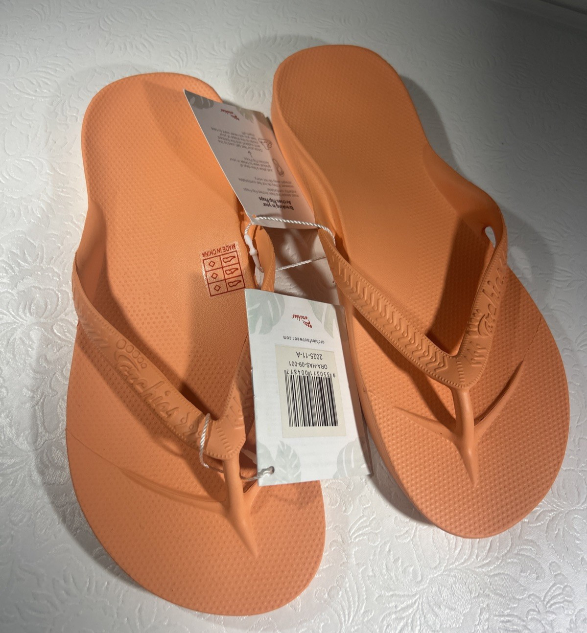 Archies Arch Support Flip Flops Orange Women’s Size 10 Brand New