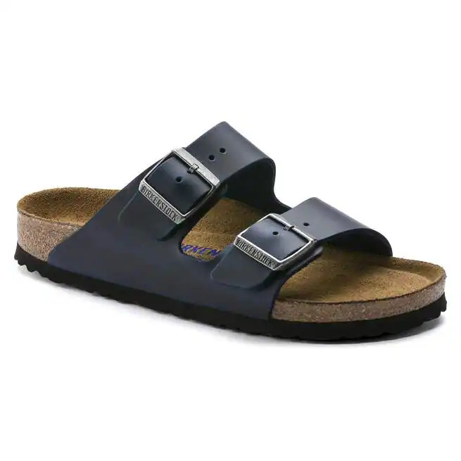 Birkenstock Arizona Blue Birko-Flor Leather Unisex Sandals Size EU 37-45