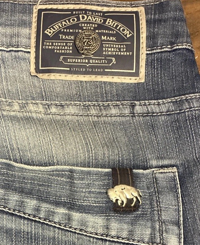 Buffalo David Bitton Driven-X Straight Stretch Blue Jeans Waist 33 Length 32 NWD