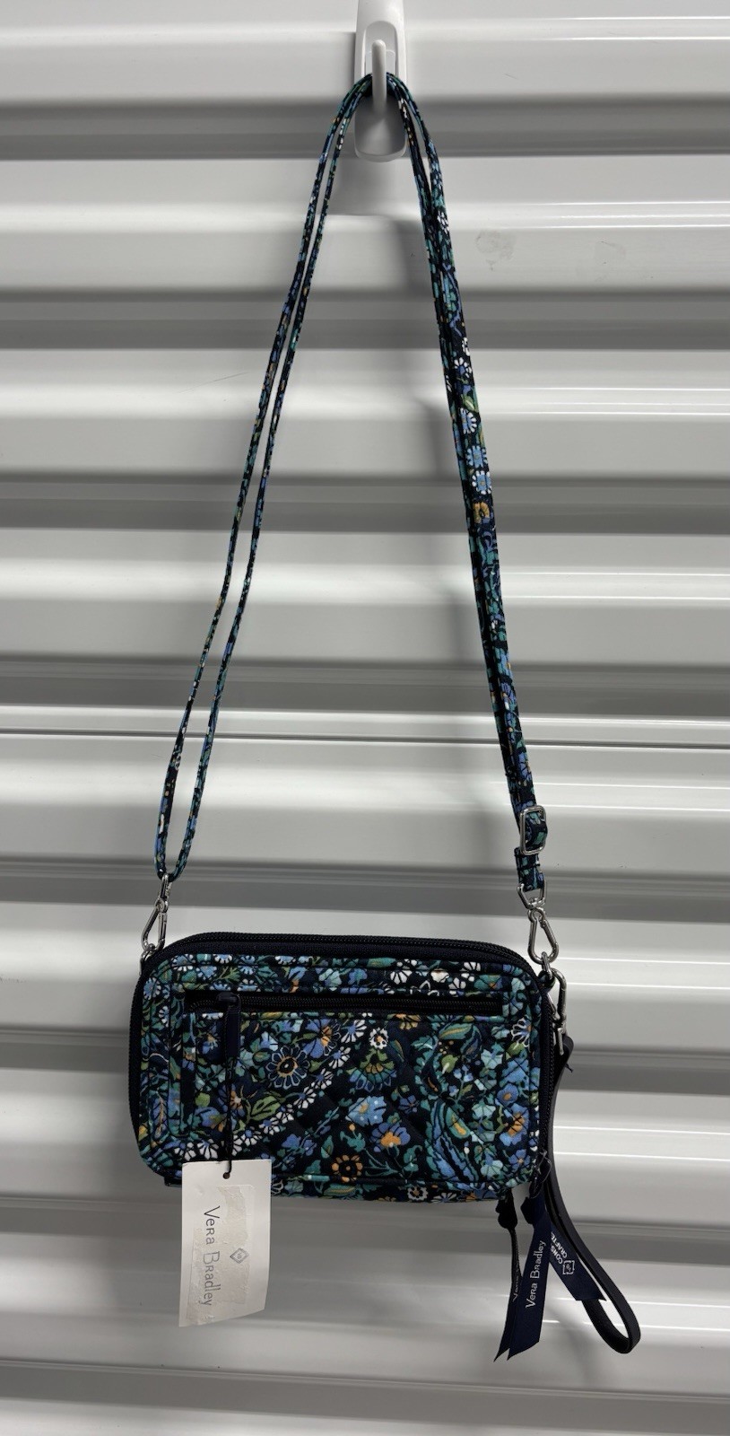 NEW! Vera Bradley AIO Crossbody Wallet Dreamer Paisley Plants RFID Protection