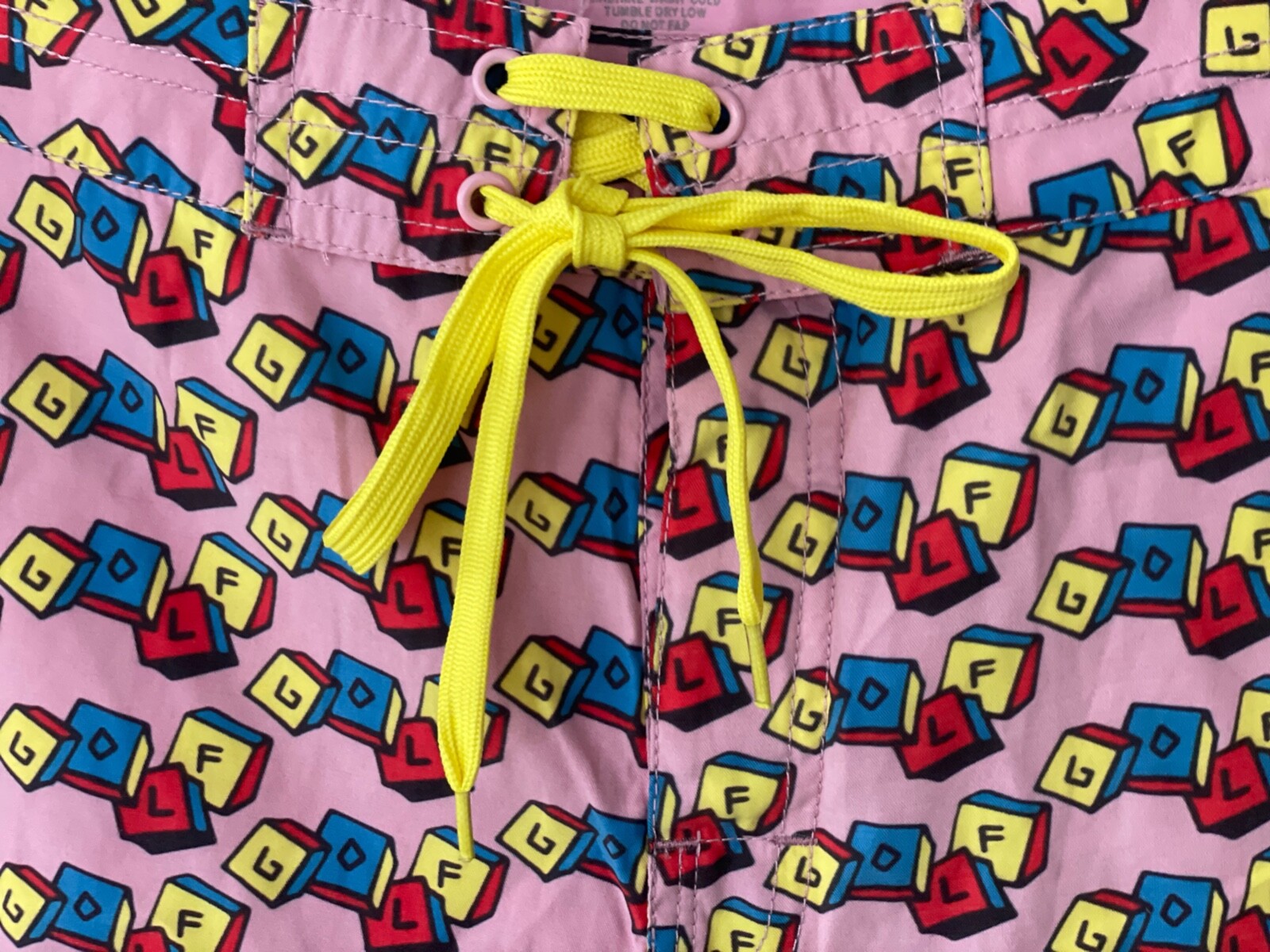 GOLF WANG TYLER The Creator Cube Pink Unlined Drawstring Board Shorts Men’s 32