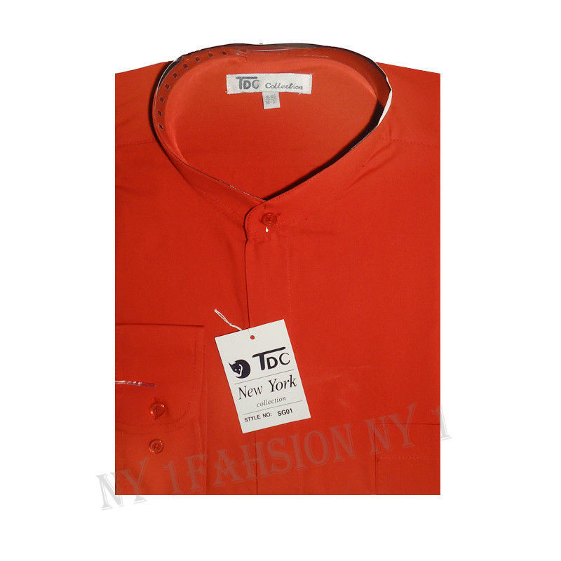 Mens’ mandarin collar ( banded collar) dress shirt Fotino Landi/TDC SG01