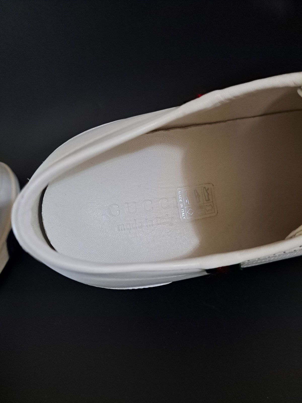 GUCCI Pelle S. Gomma Web Accent Men’s Sneakers Size 13D