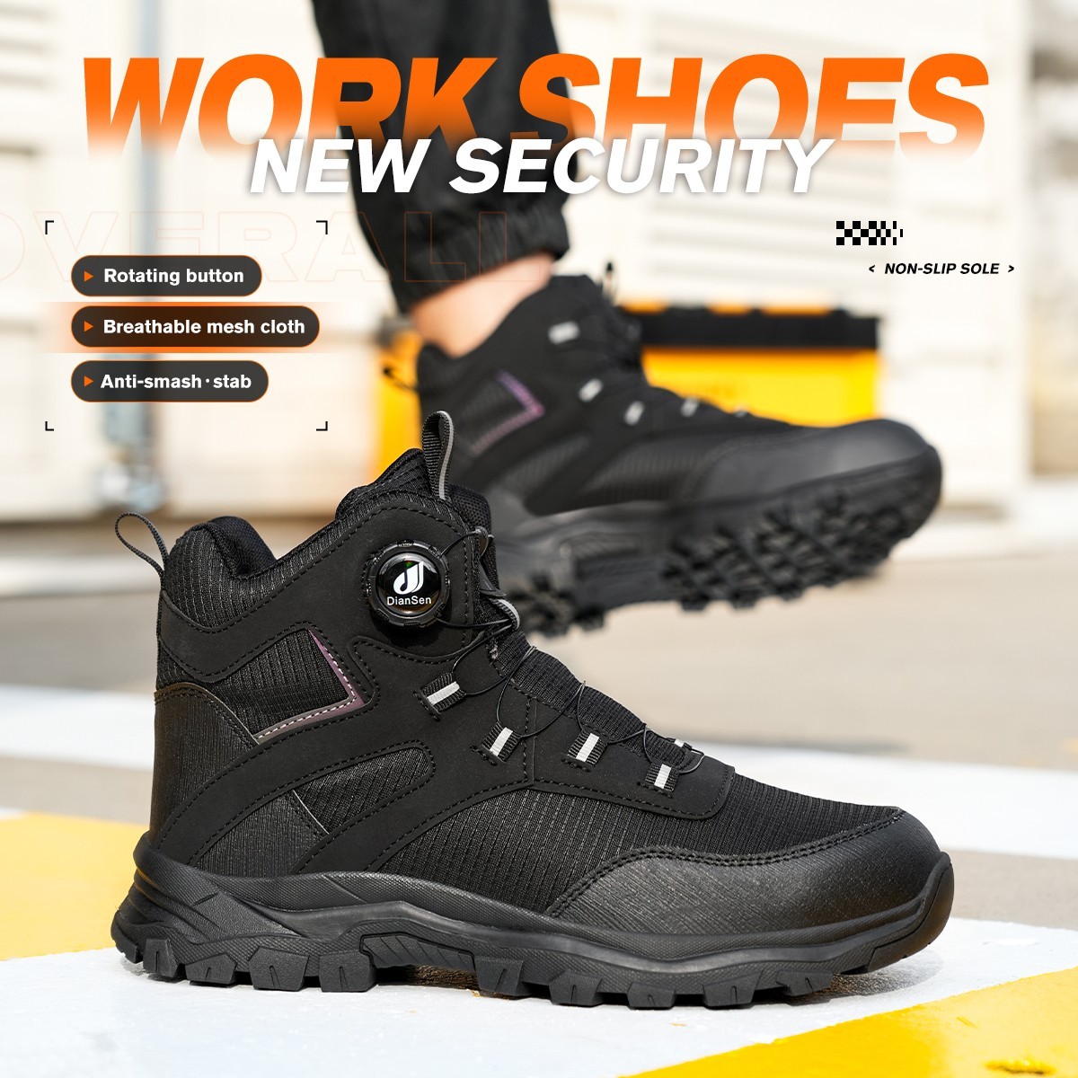 Mens Indestructible Work Boots Steel Toe Safety Shoes Waterproof Non Slip Boots