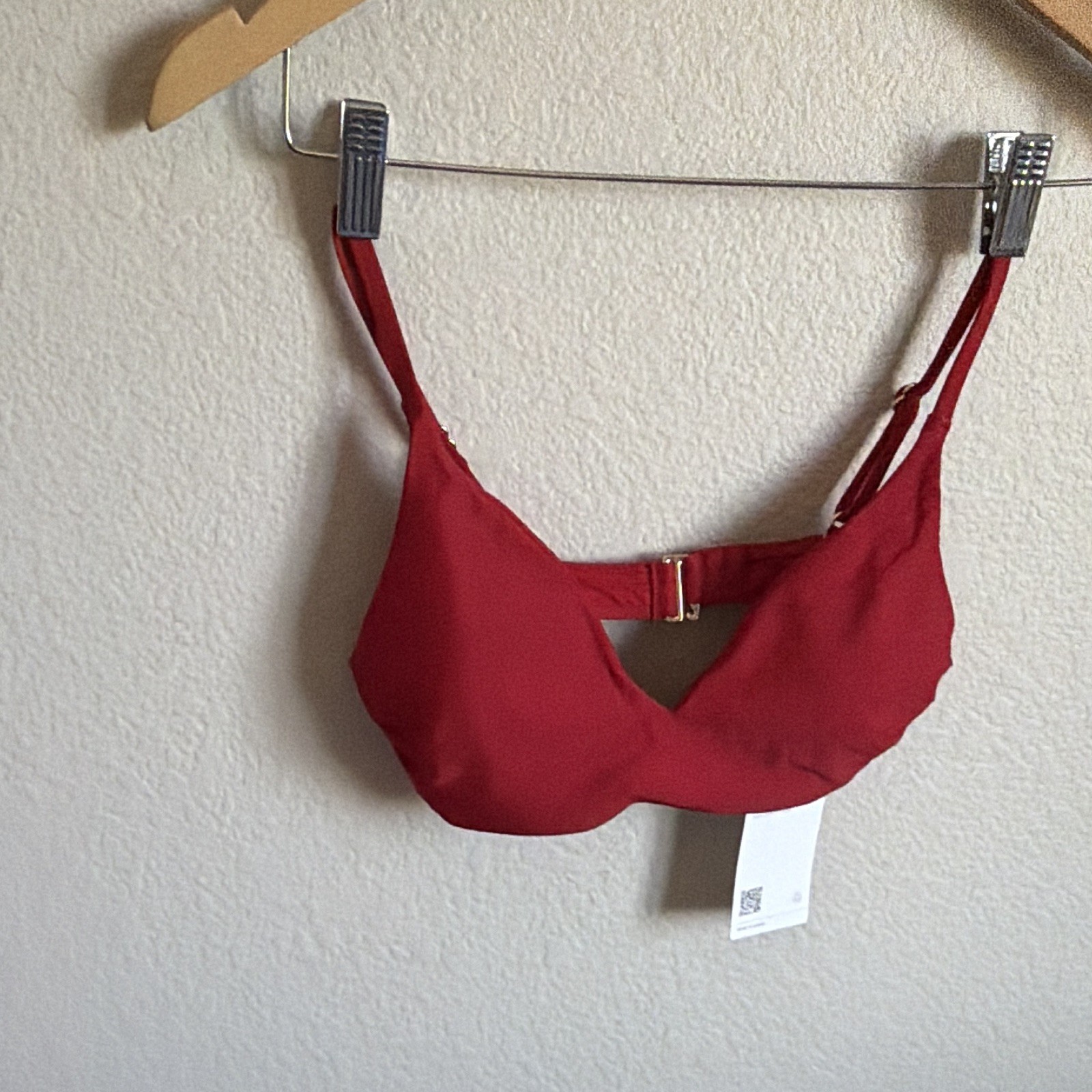 Quince Red Solid 2-Piece Bikini Set XS Spaghetti Strap Adjustable Recycled