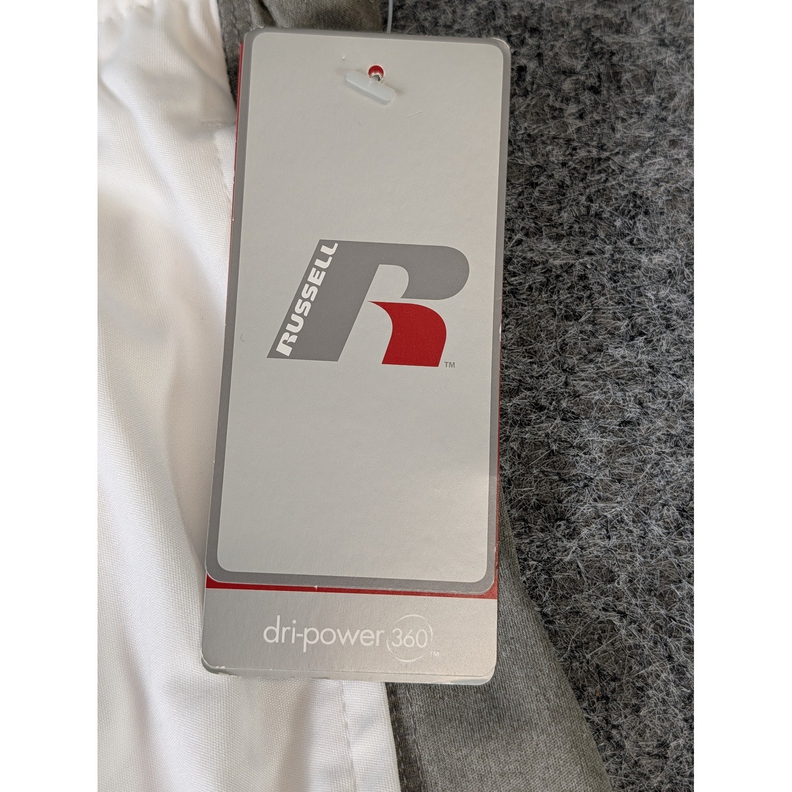 Russell Dri-Power 360 Mens Interlock Shorts White Grey 3XL RS14102HB NEW