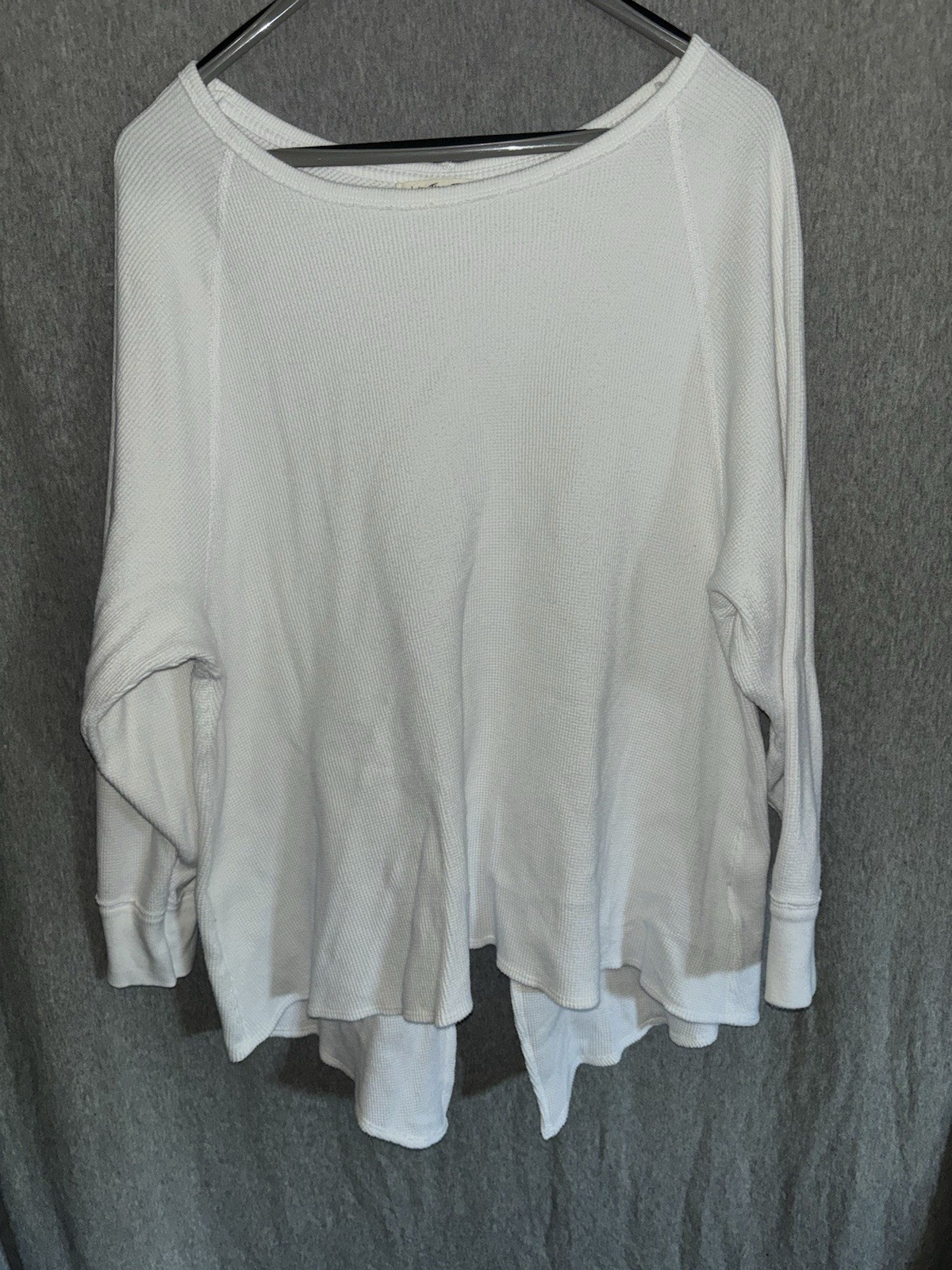 Free People We The Free Amelia Thermal Waffle Knit Top Medium White OB967842