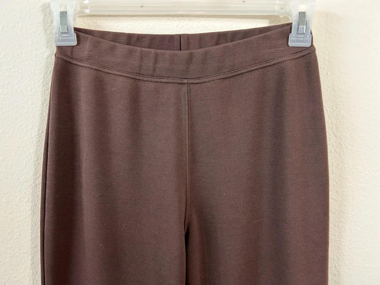 Denim 24/7 pants size 12W M 30″ inseam brown stretch knit fabric pull on