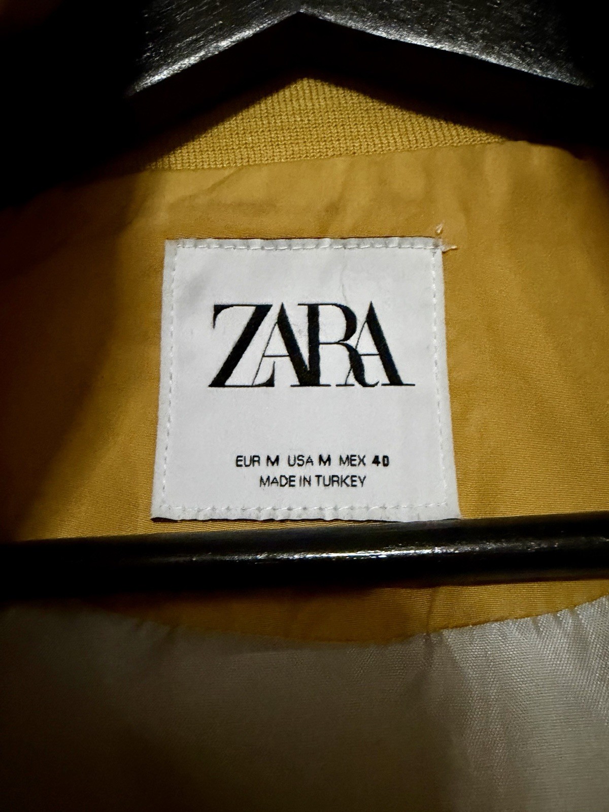 Zara Yellow Bomber Jacket Men M Used Zipper Pocket Rare Limited Edition