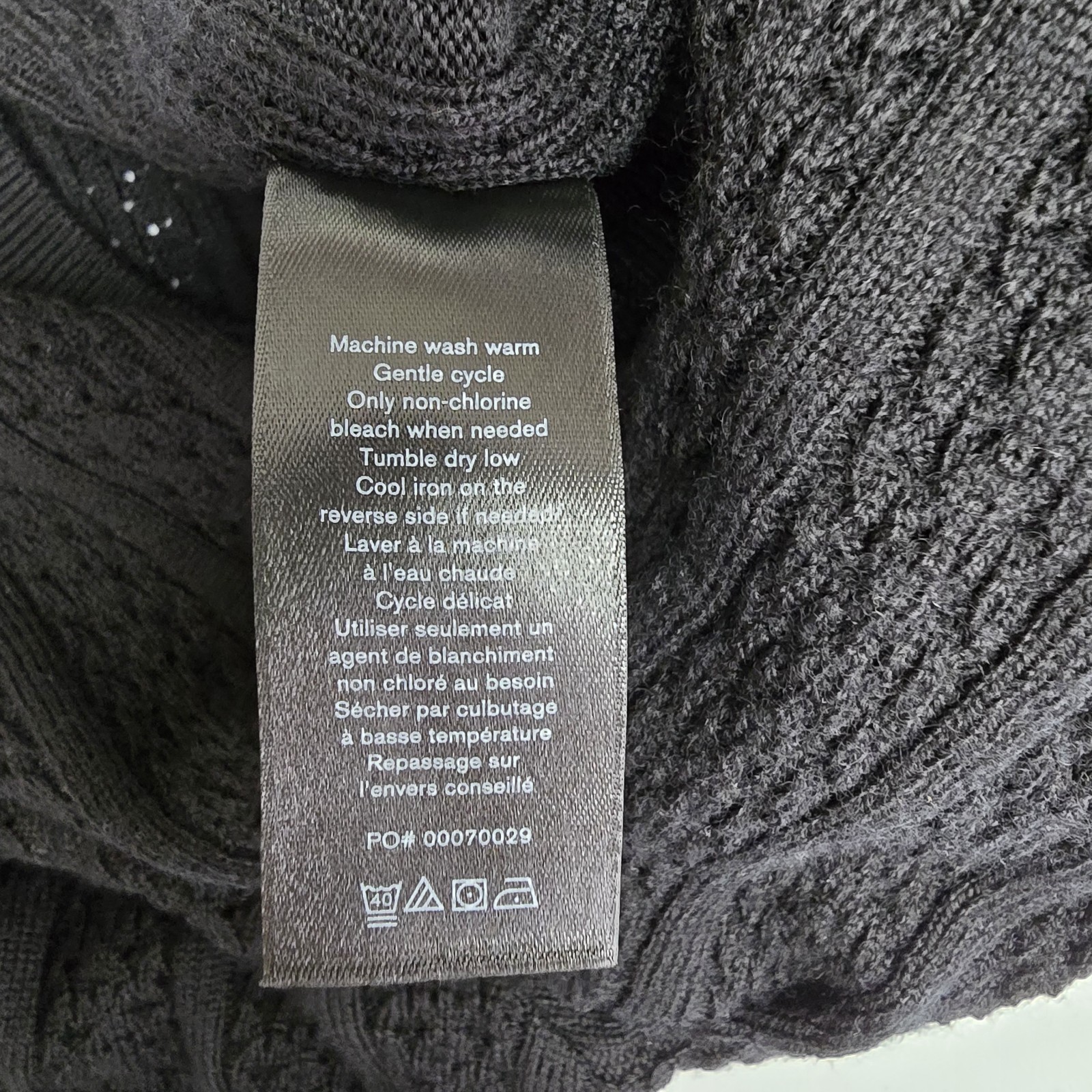 Rag & Bone Tina Short Sleeve Merino Wool Top Tee Size M Black Pointelle Knit NWT