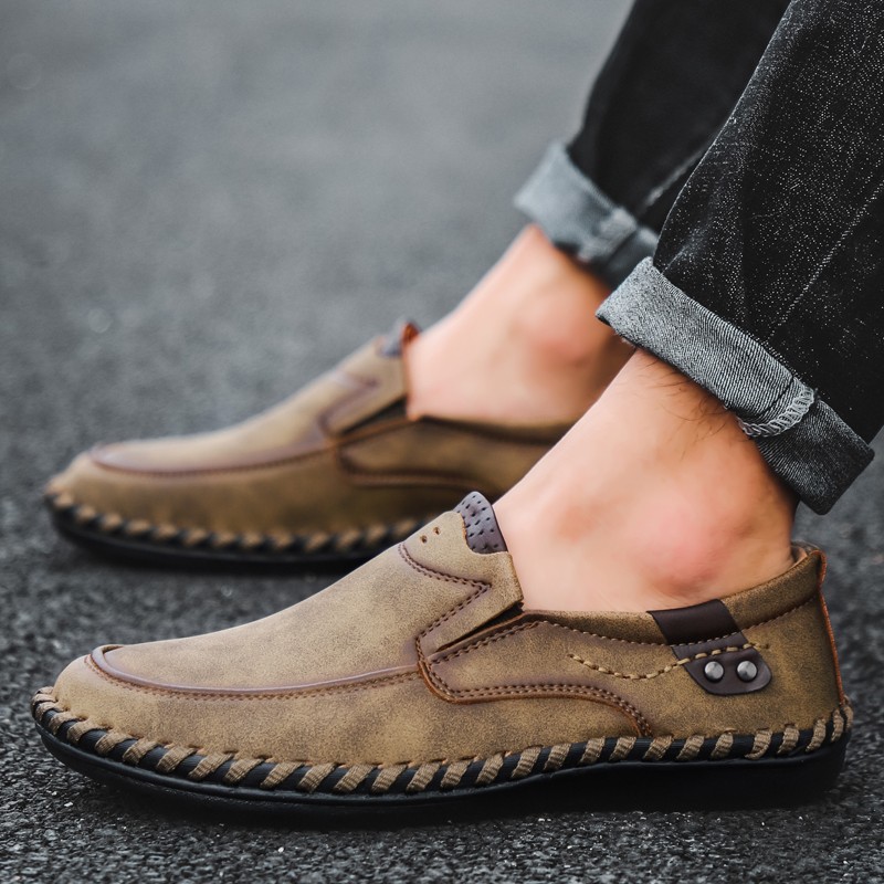 Men’s Handmade Loafers Synthetic Leather Slip-On Driving Casual Wear EU40-48