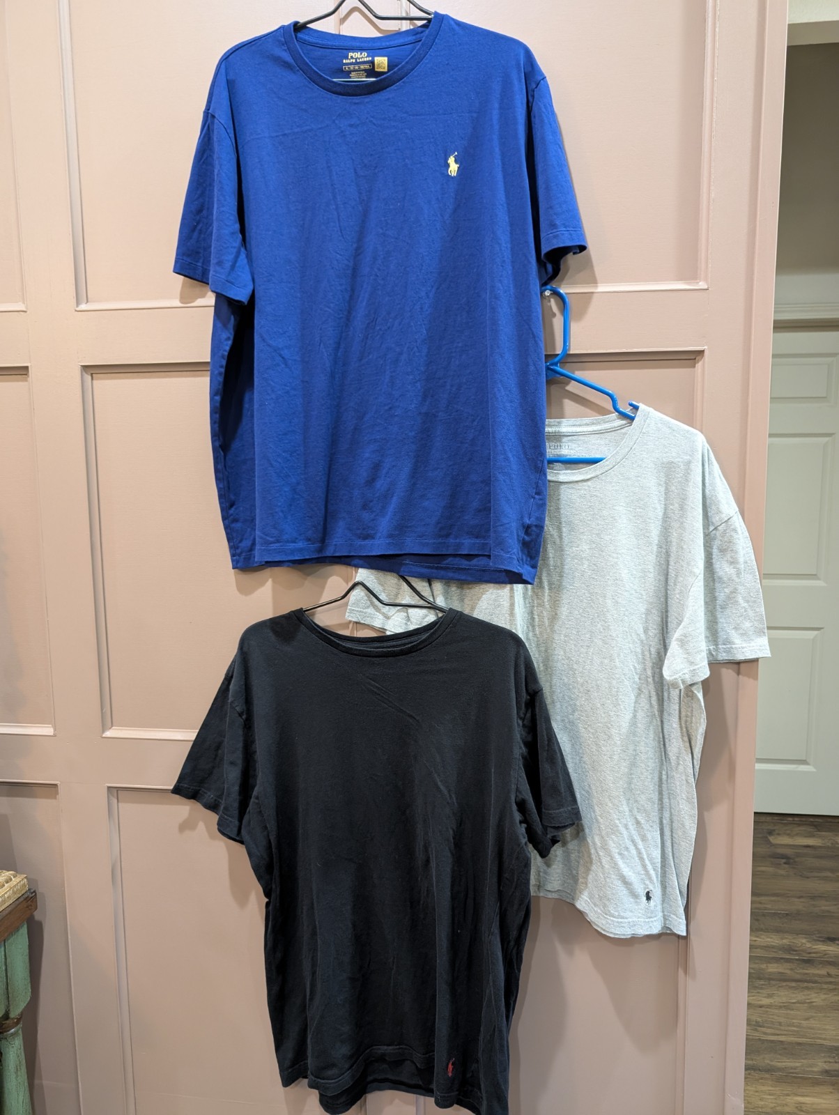Mens POLO Basic 3 TEES black, light gray & blue XL T-Shirts