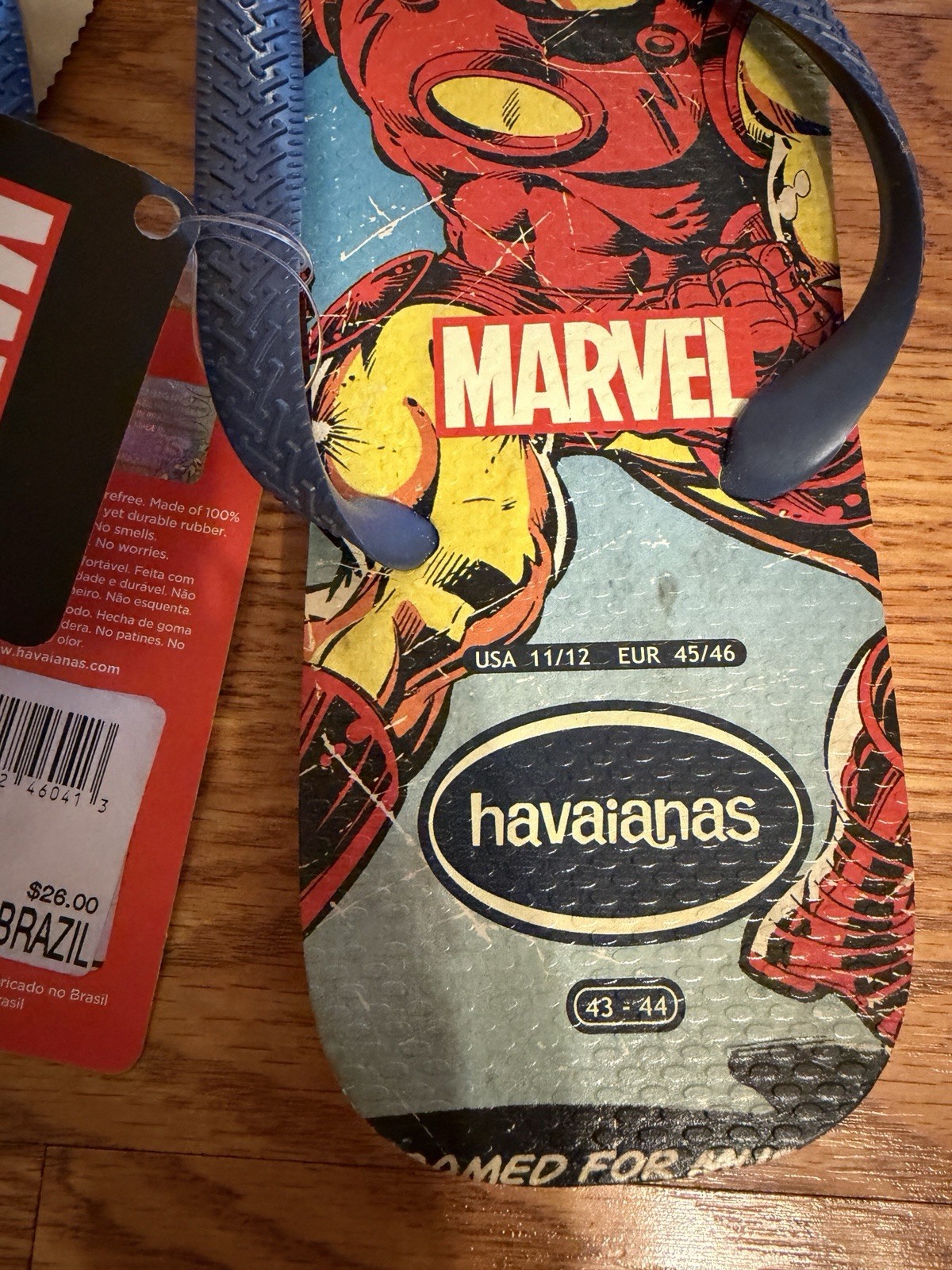 Havaianas Marvel Flip Flops NEW Captain America Iron Man Size Men’s US 11/12